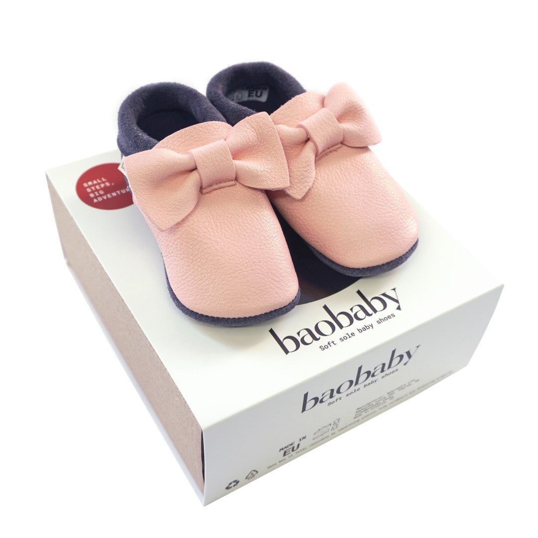 Baobaby Soft Sole Baby Shoes, Pirouettes,  Pink - Parent Studio