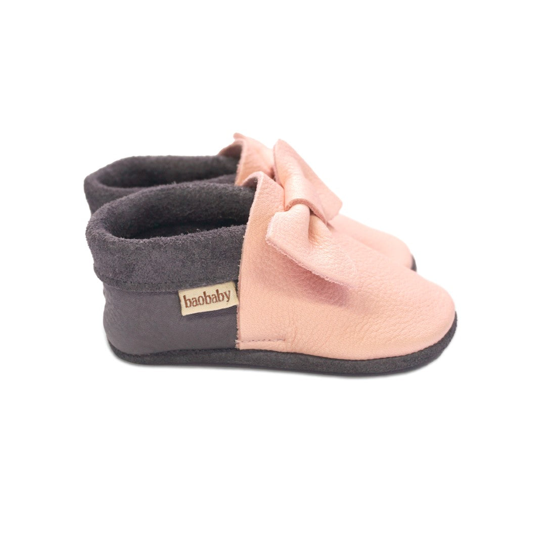 Baobaby Soft Sole Baby Shoes, Pirouettes,  Pink - Parent Studio