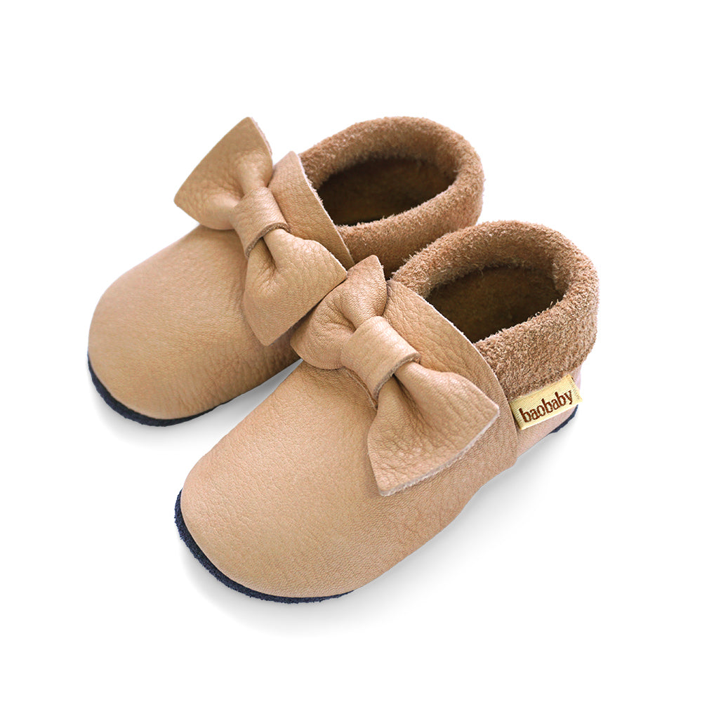 Baobaby Soft Sole Baby Shoes, Pirouettes, Powder - Parent Studio