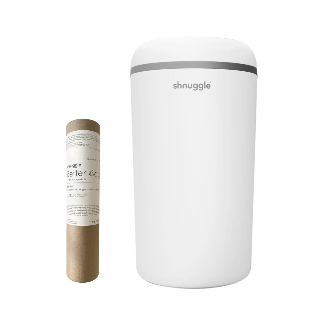 Shnuggle Nappy Bin - White/Grey