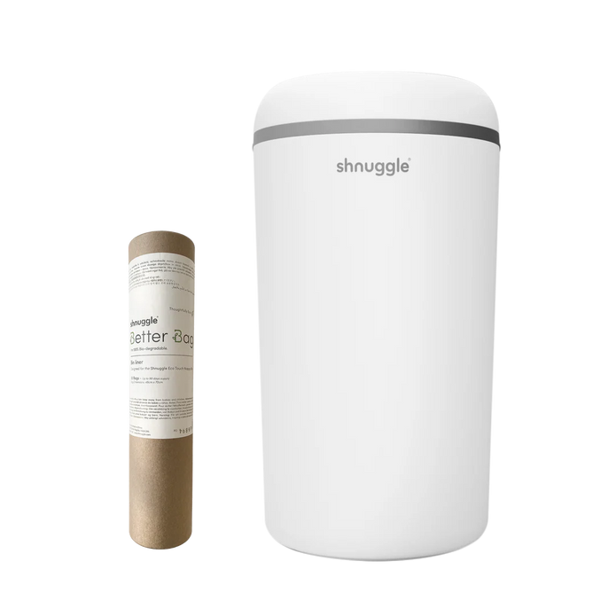 Shnuggle Nappy Bin - White/Grey
