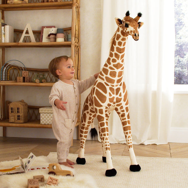 CuddleCo Small Standing Giraffe Stuffed Animal - 100cm-Nursery Deco-Parent Studio