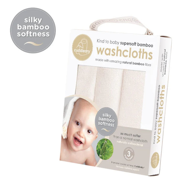Cuddledry Washcloths, Bamboo, Cotton Blend Mix, 3pck