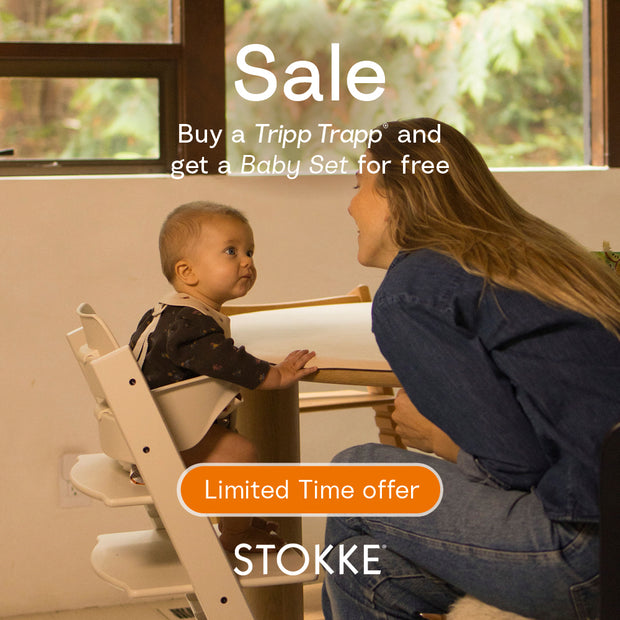 Tripp Trapp High Chair Bundle with FREE Baby Set - Beech