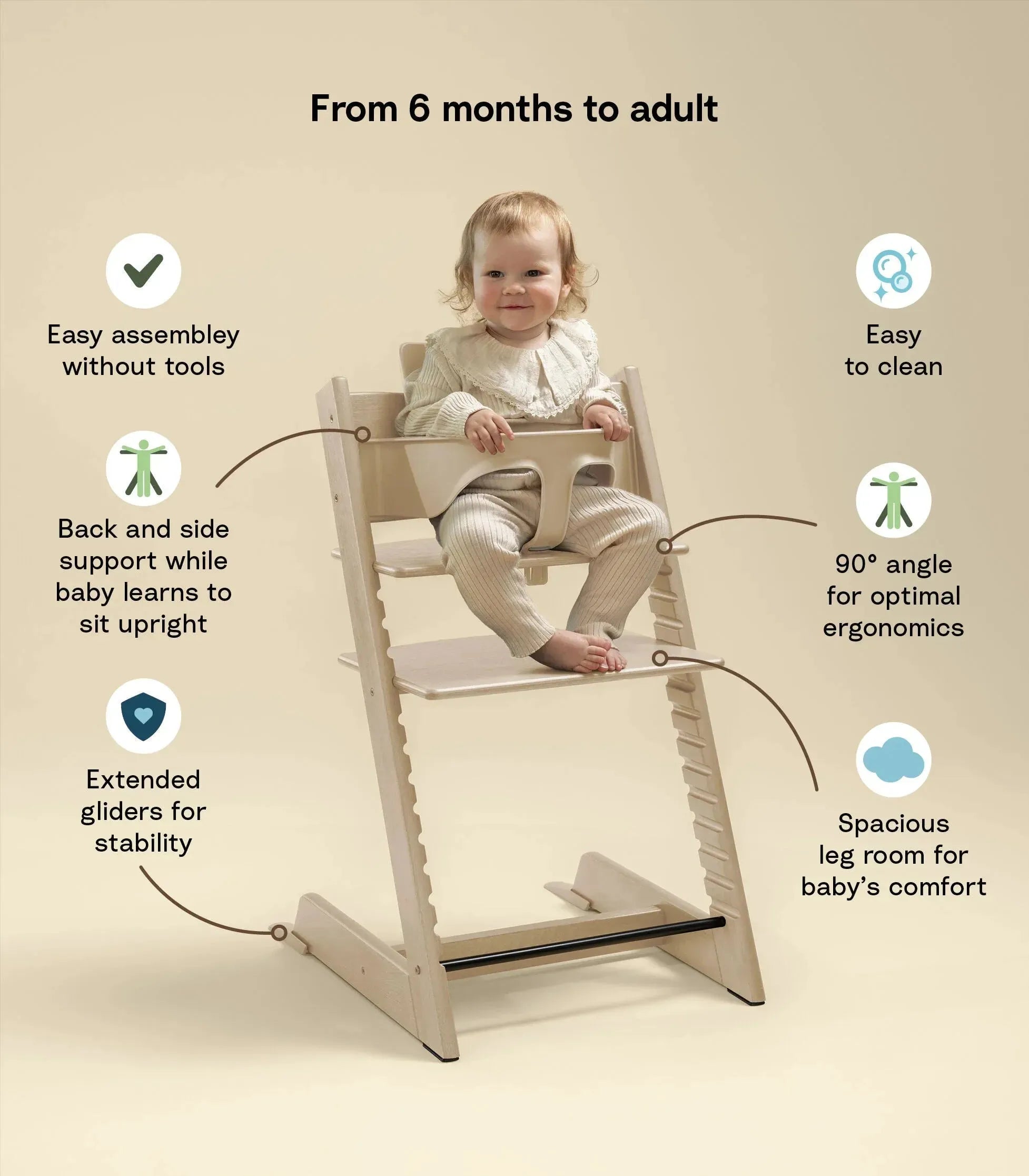 Tripp Trapp® High Chair Bundle + Stokke® Tray Oak Wood