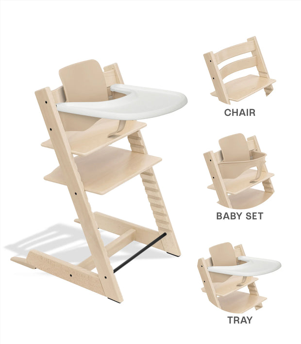 Tripp Trapp® High Chair Bundle + Stokke® Tray Oak Wood