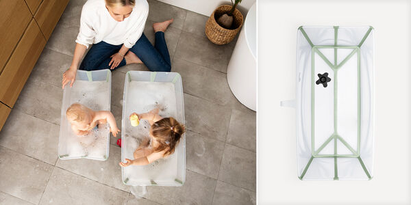 Stokke® Flexi Bath X-Large Bundle Transparent Green with Newborn Support