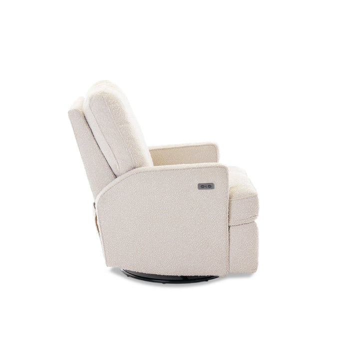 Obaby Madison Electric Swivel Glider Recliner Chair - Teddy Fabric