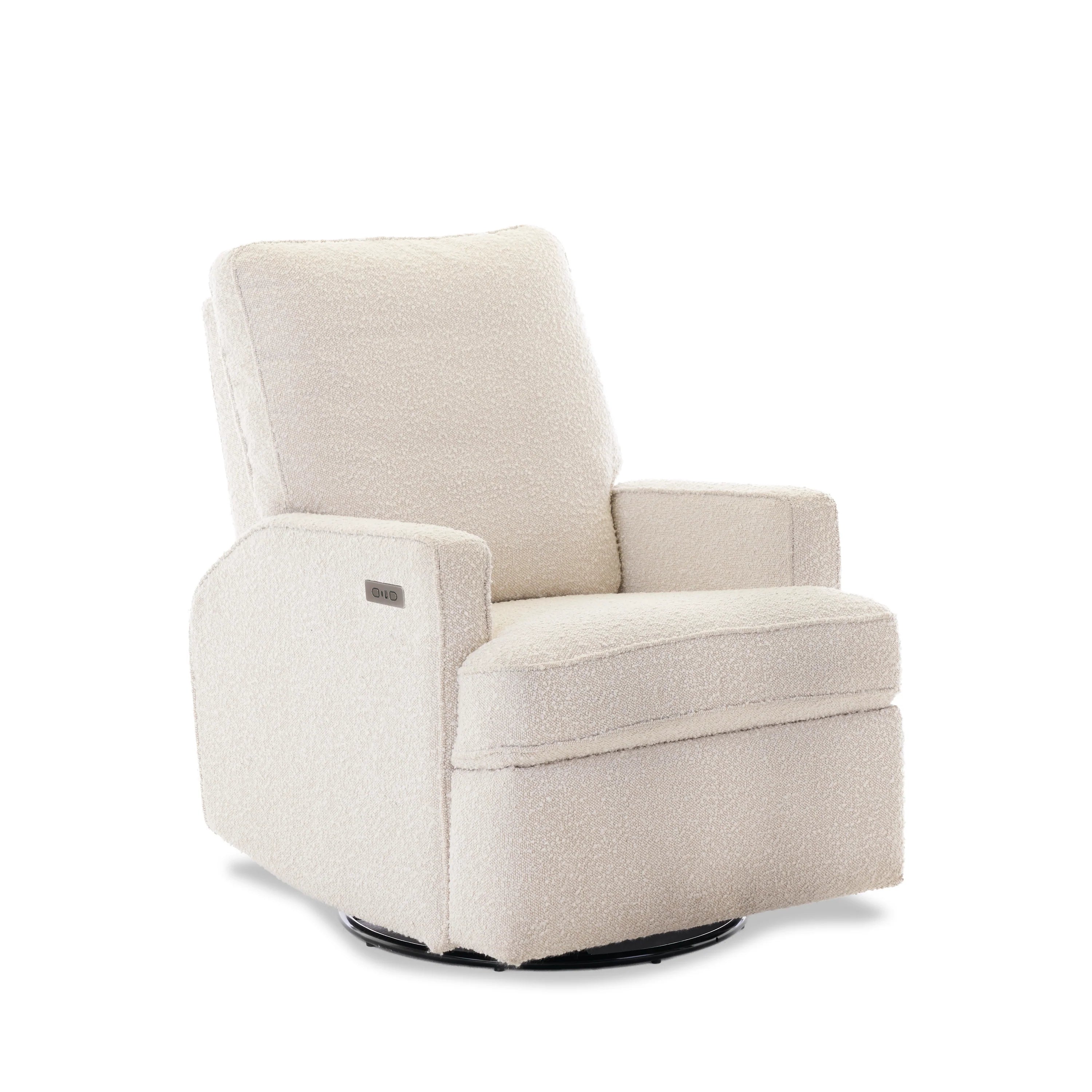 Obaby Madison Electric Swivel Glider Recliner Chair - Teddy Fabric Boucle