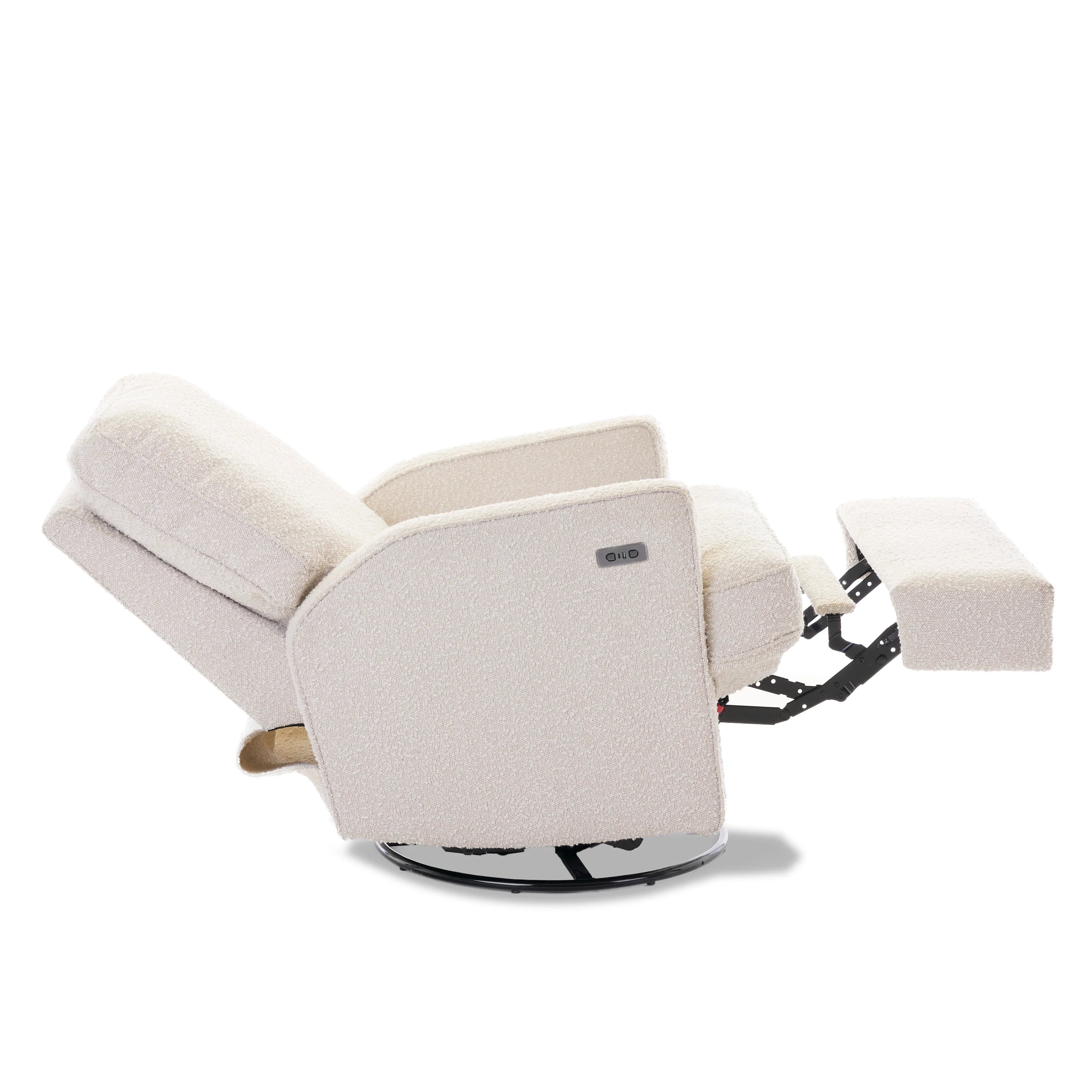 Obaby Madison Electric Swivel Glider Recliner Chair - Teddy Fabric Boucle