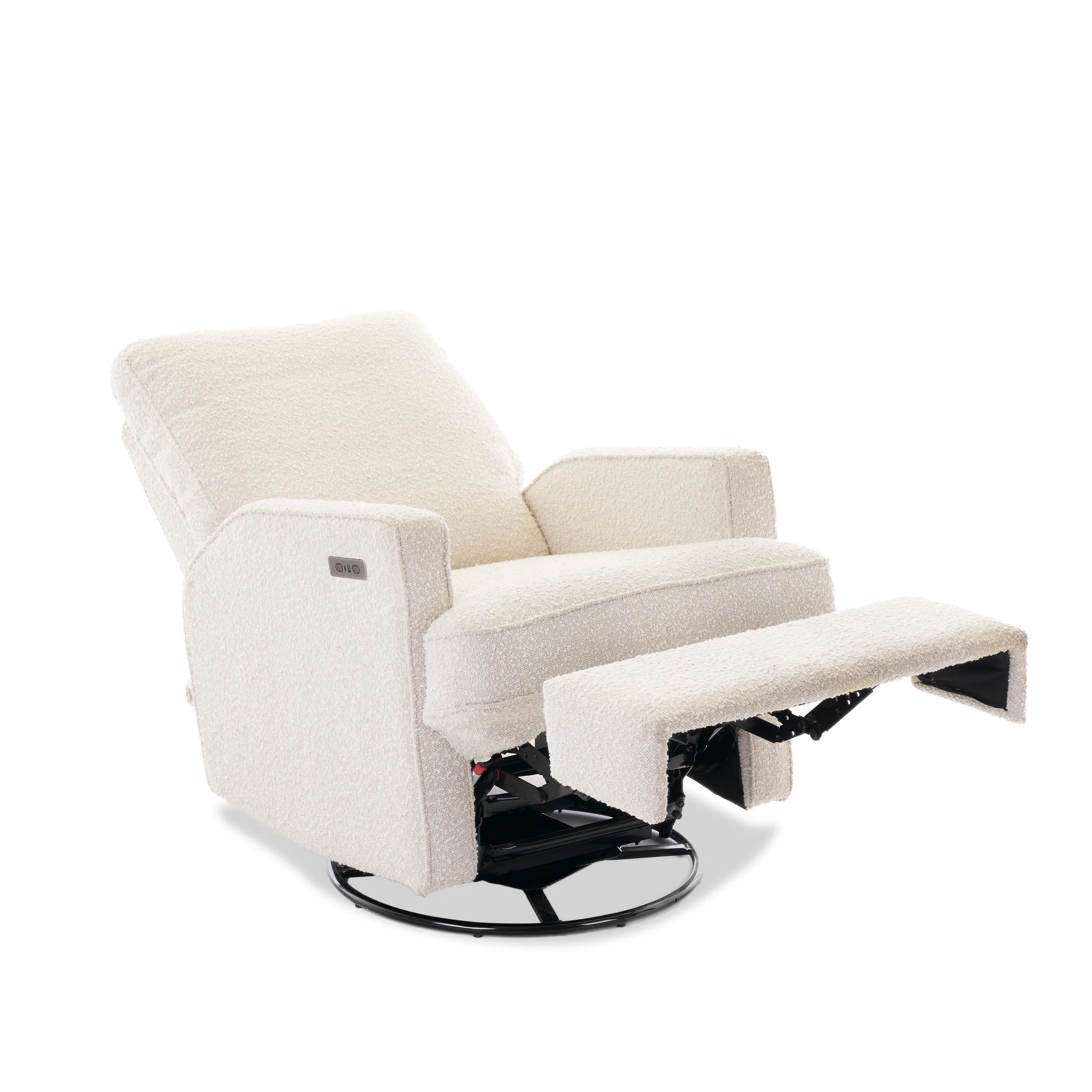 Obaby Madison Electric Swivel Glider Recliner Chair - Teddy Fabric Boucle