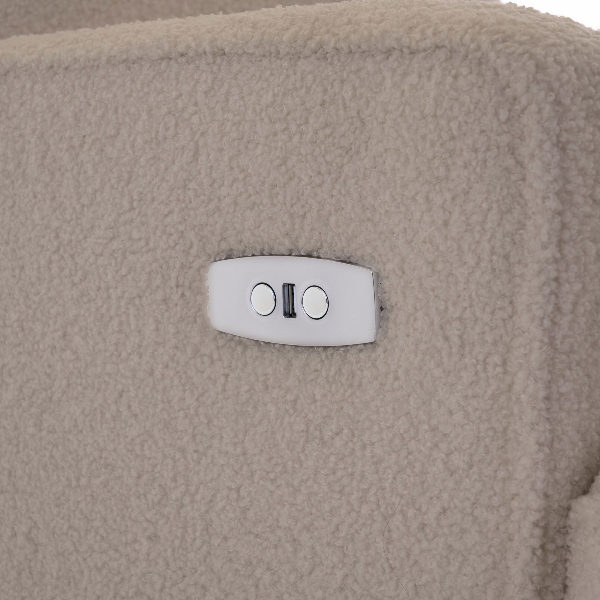 Obaby Madison Electric Swivel Glider Recliner Chair - Teddy Fabric