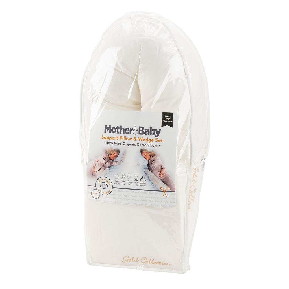 Mother & Baby Organic Cotton Support Pillow and Wedge Set