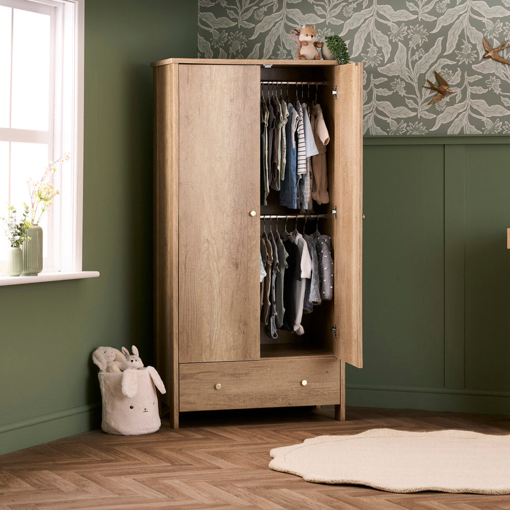 Obaby Nika Double Wardrobe-Armoires & Wardrobes-Parent Studio