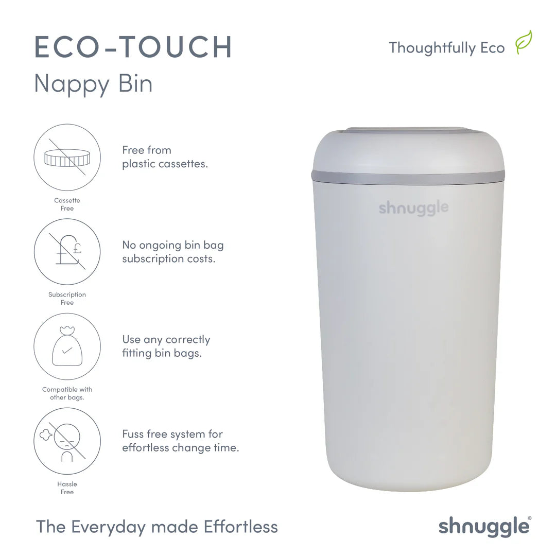 Shnuggle Nappy Bin - White/Grey