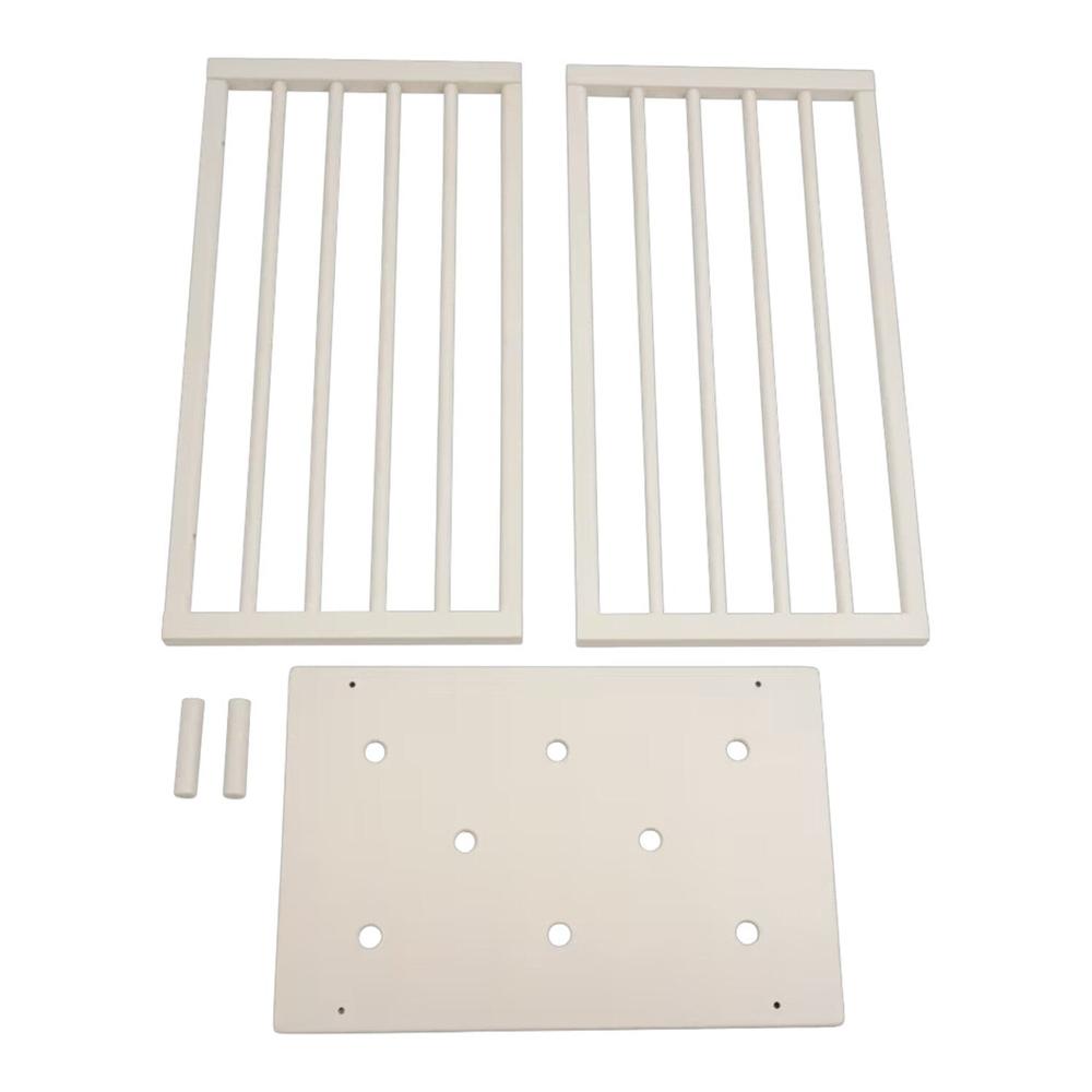 Stokke Nighti Bed Extension Kit components in Vanilla White finish — Available from Parent 