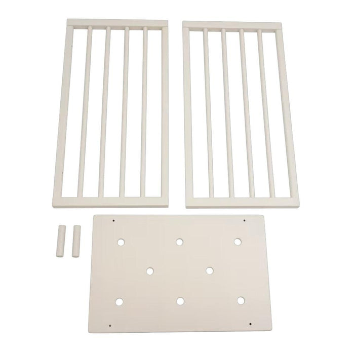Stokke Nighti Bed Extension Kit components in Vanilla White finish — Available from Parent 