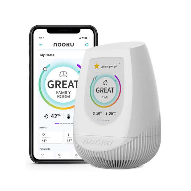 Nooku Fusion Air Quality Monitor for Real-Time Indoor Air Quality Tracking