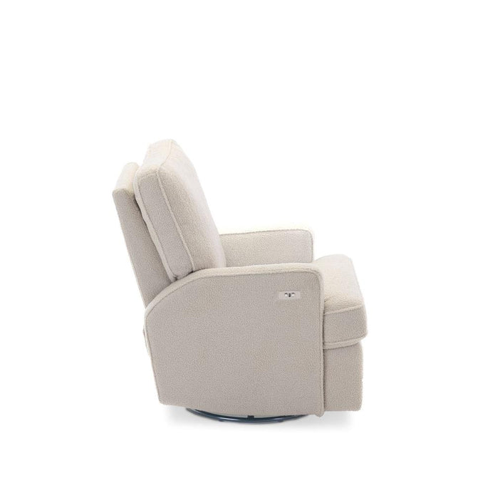 Obaby Madison Electric Swivel Glider Recliner Nursing Chair - Teddy Fabric