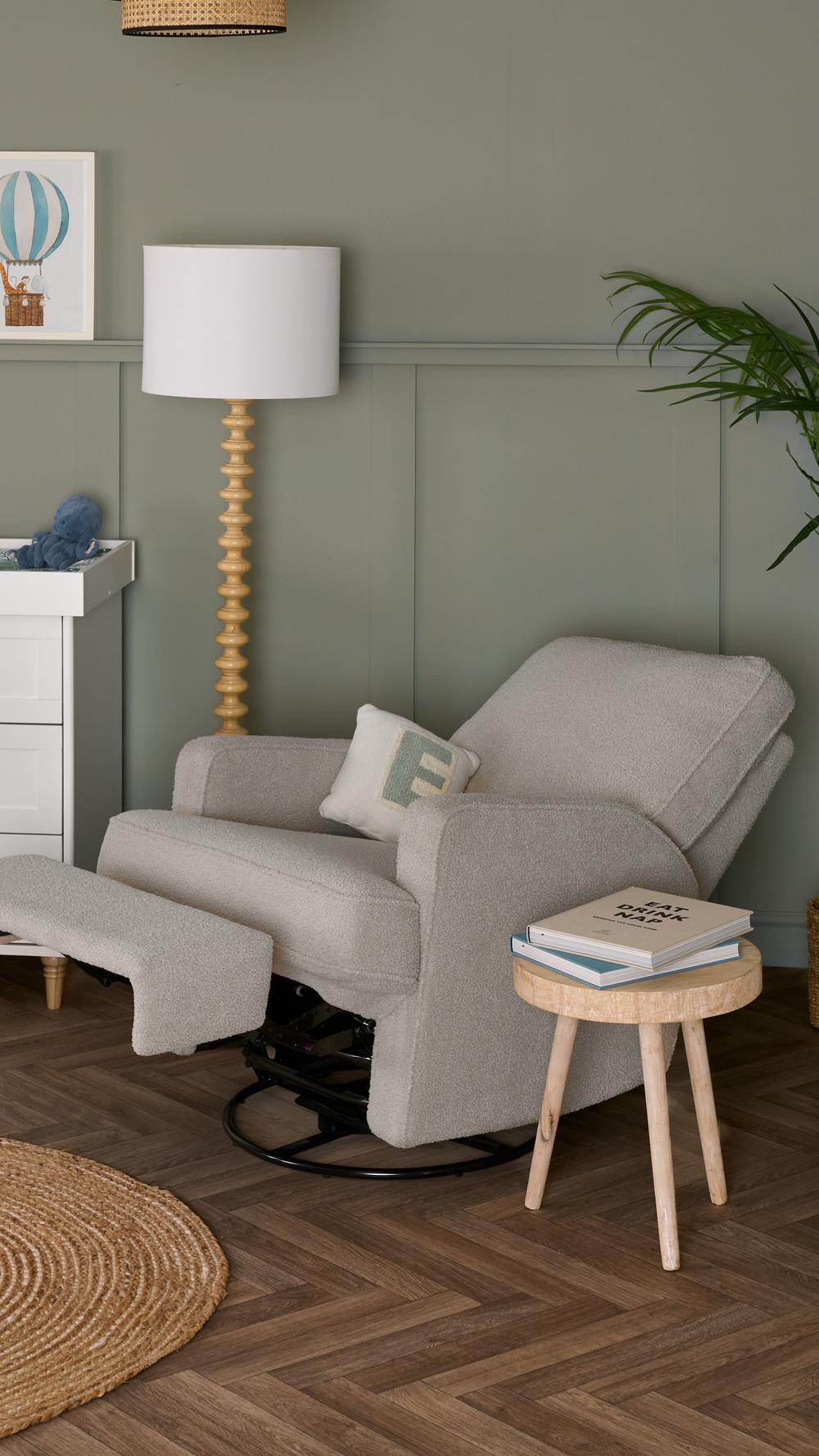 Obaby Madison Swivel Glider Nursing Chair Recliner - Teddy Fabric