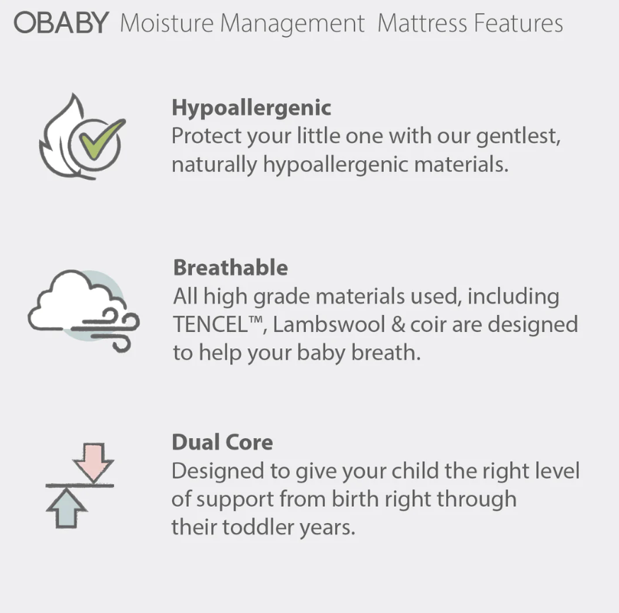 Obaby Moisture Management Dual Mattress