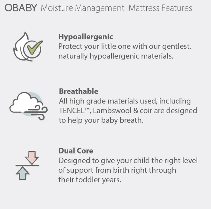Obaby Moisture Management Dual Mattress