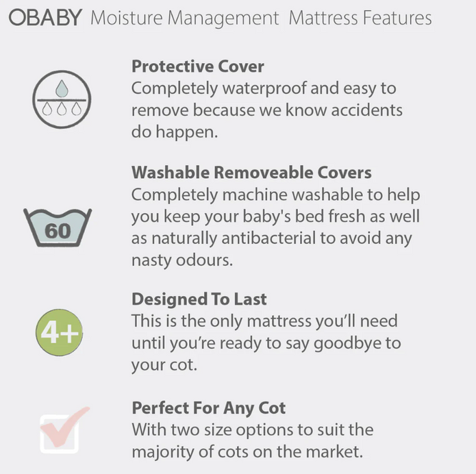 Obaby Moisture Management Dual Mattress
