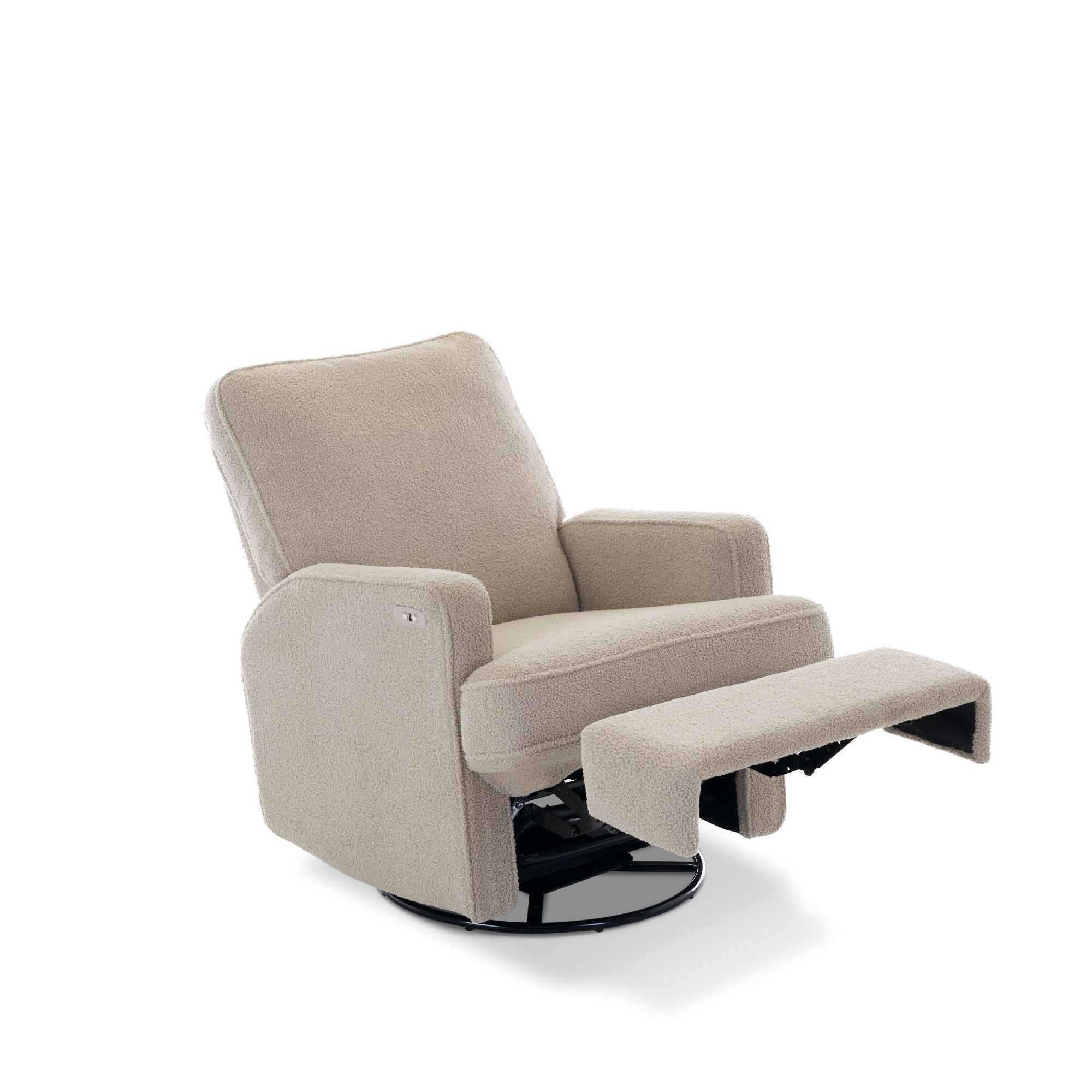 Obaby Madison Electric Swivel Glider Recliner Chair - Teddy Fabric Truffle