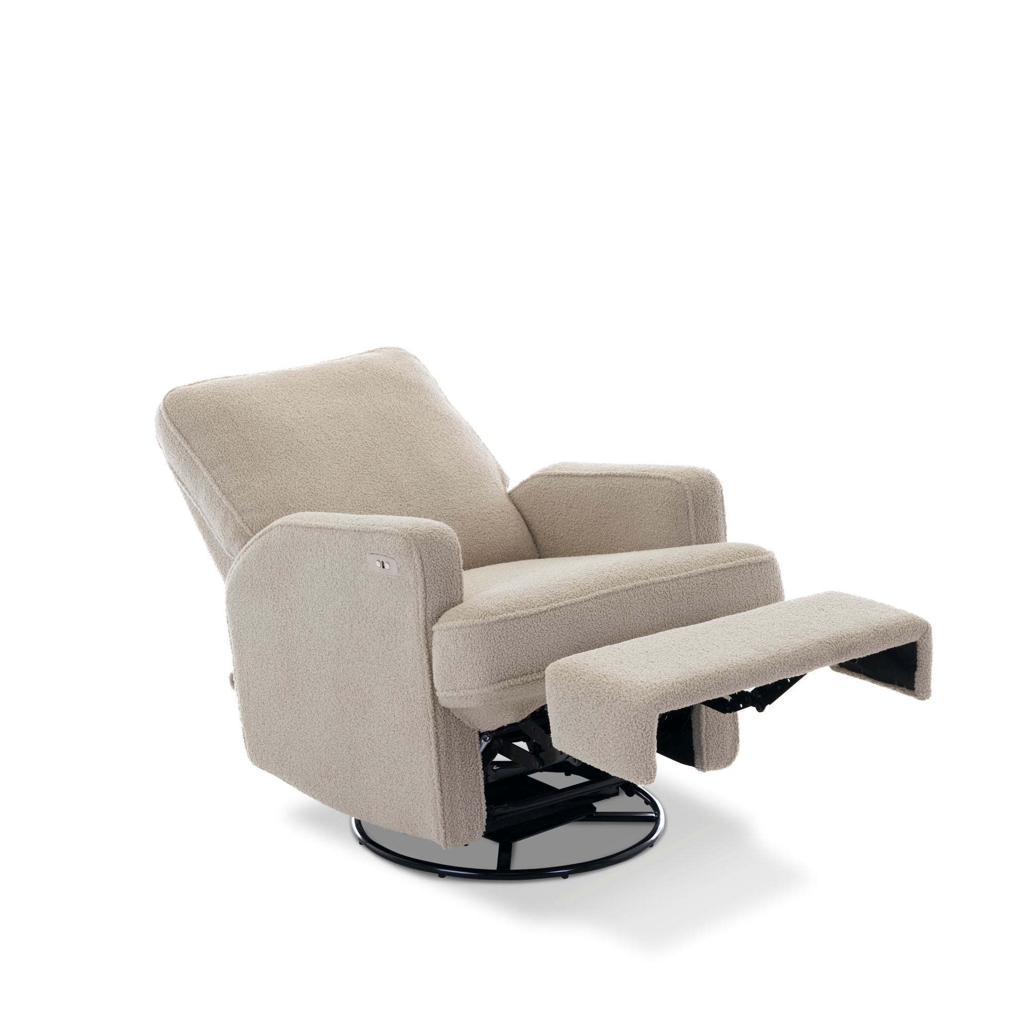Obaby Madison Electric Swivel Glider Recliner Chair - Teddy Fabric Truffle