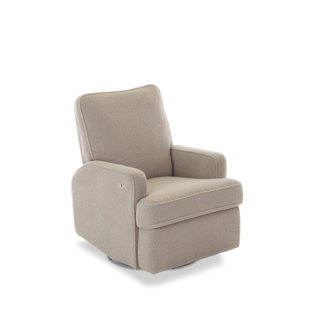 Obaby Madison Electric Swivel Glider Recliner Chair - Teddy Fabric Truffle