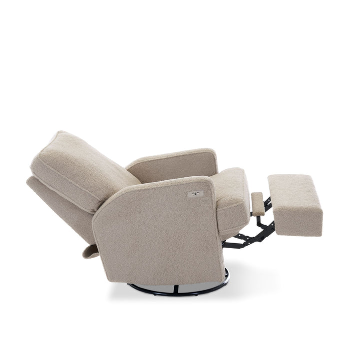 Obaby Madison Electric Swivel Glider Recliner Chair - Teddy Fabric