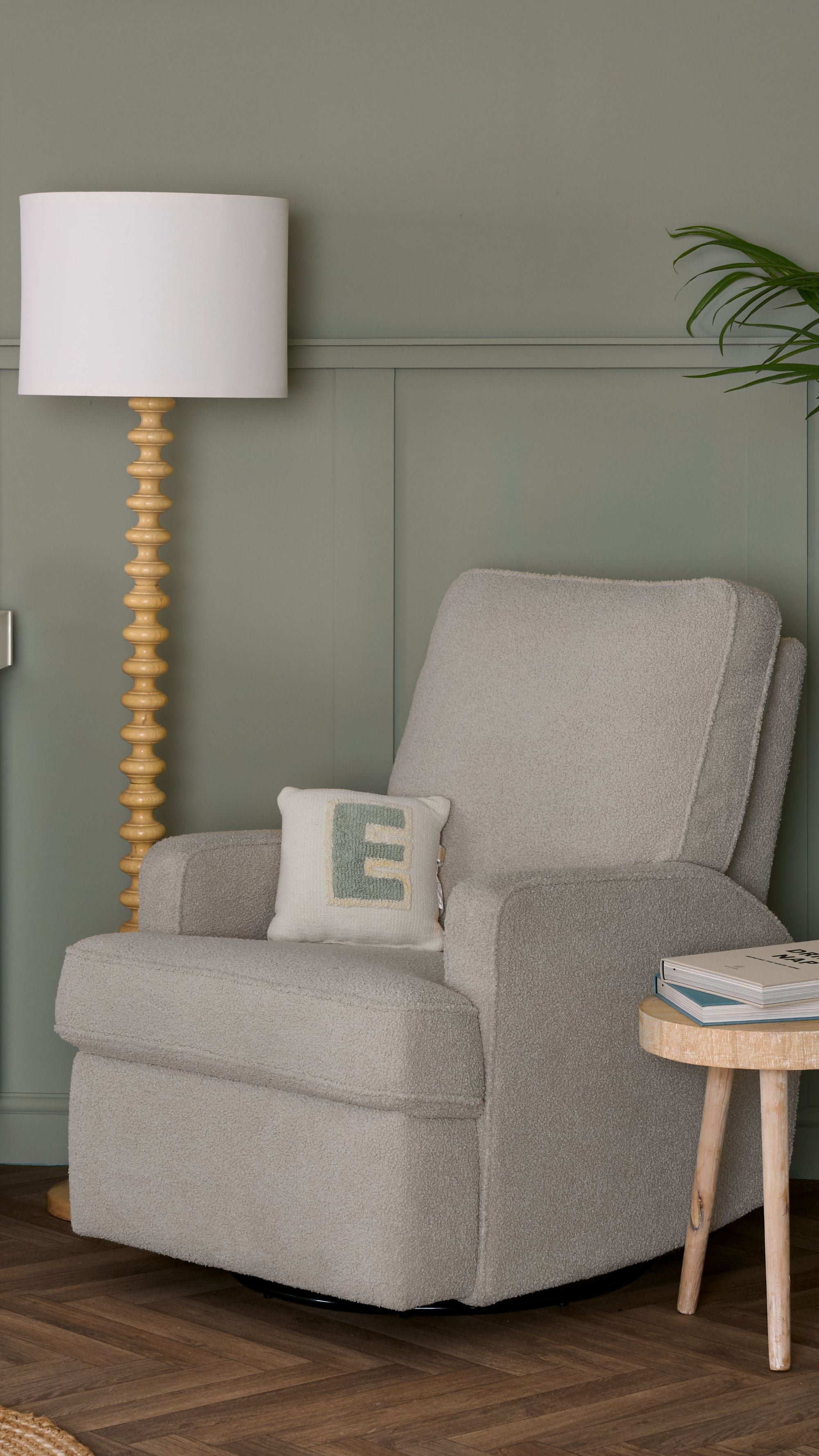 Obaby Madison Electric Swivel Glider Recliner Chair - Teddy Fabric