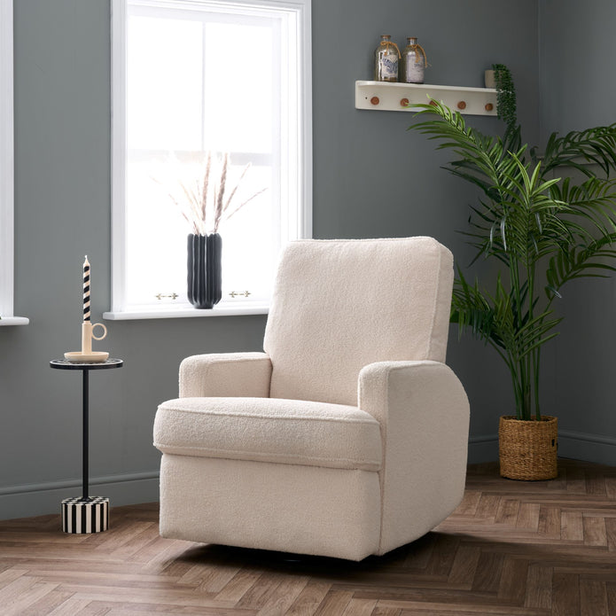 Obaby Madison Electric Swivel Glider Recliner Chair - Teddy Fabric