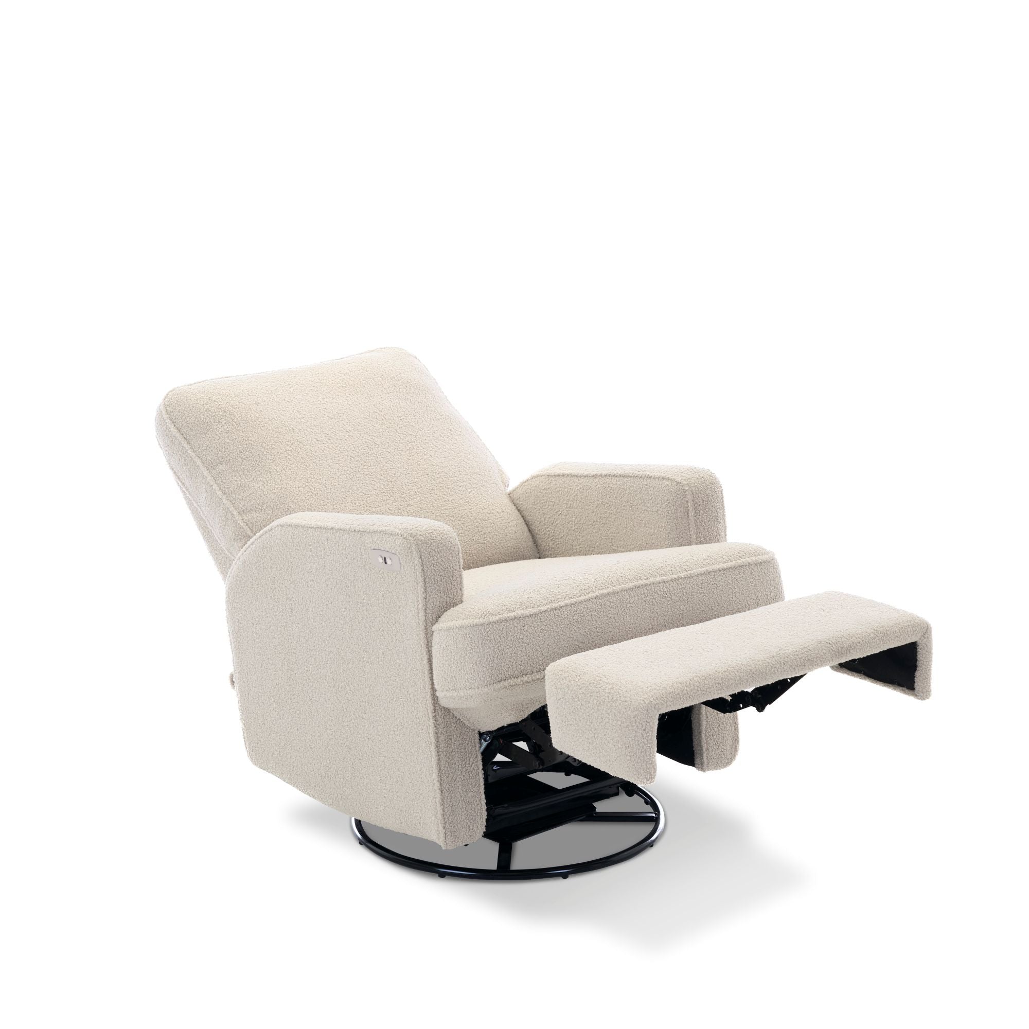 Obaby Madison Electric Swivel Glider Recliner Chair - Teddy Fabric