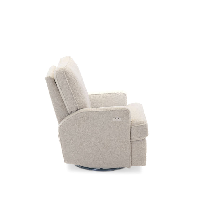 Obaby Madison Electric Swivel Glider Recliner Chair - Teddy Fabric