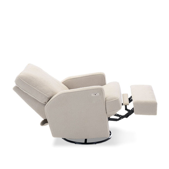 Obaby Madison Electric Swivel Glider Recliner Chair - Teddy Fabric