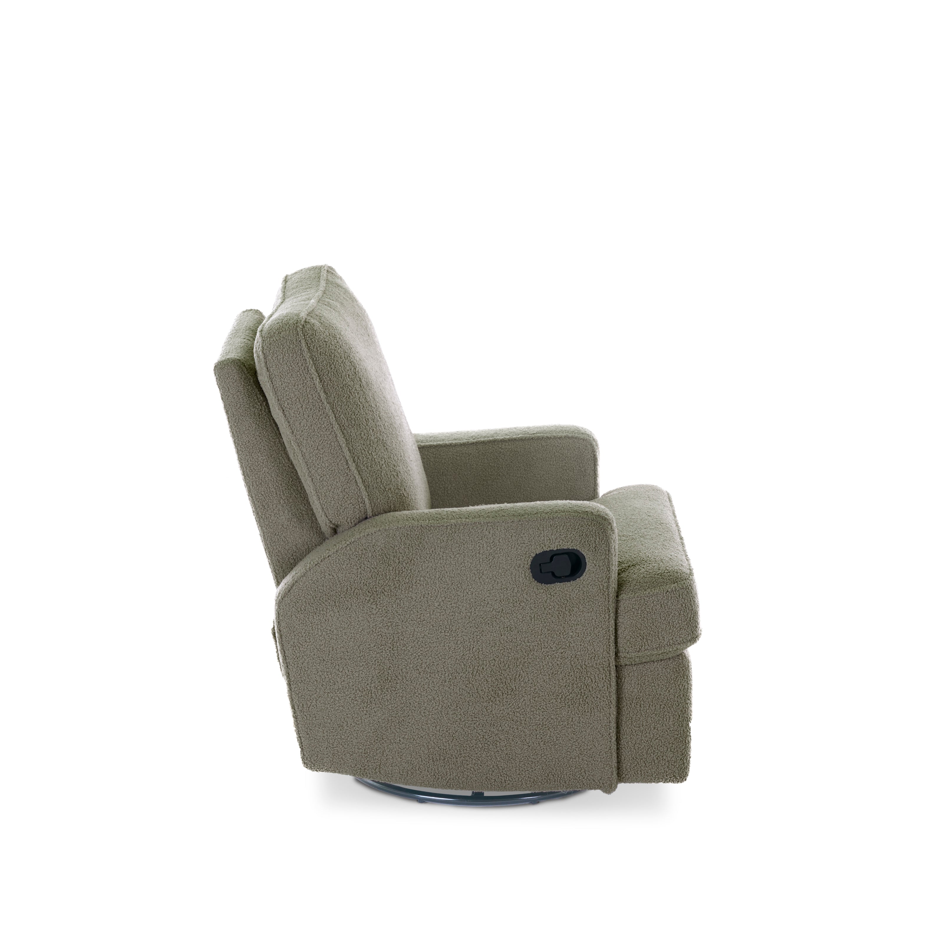 Obaby Madison Swivel Glider Recliner Chair - Teddy Fabric Olive