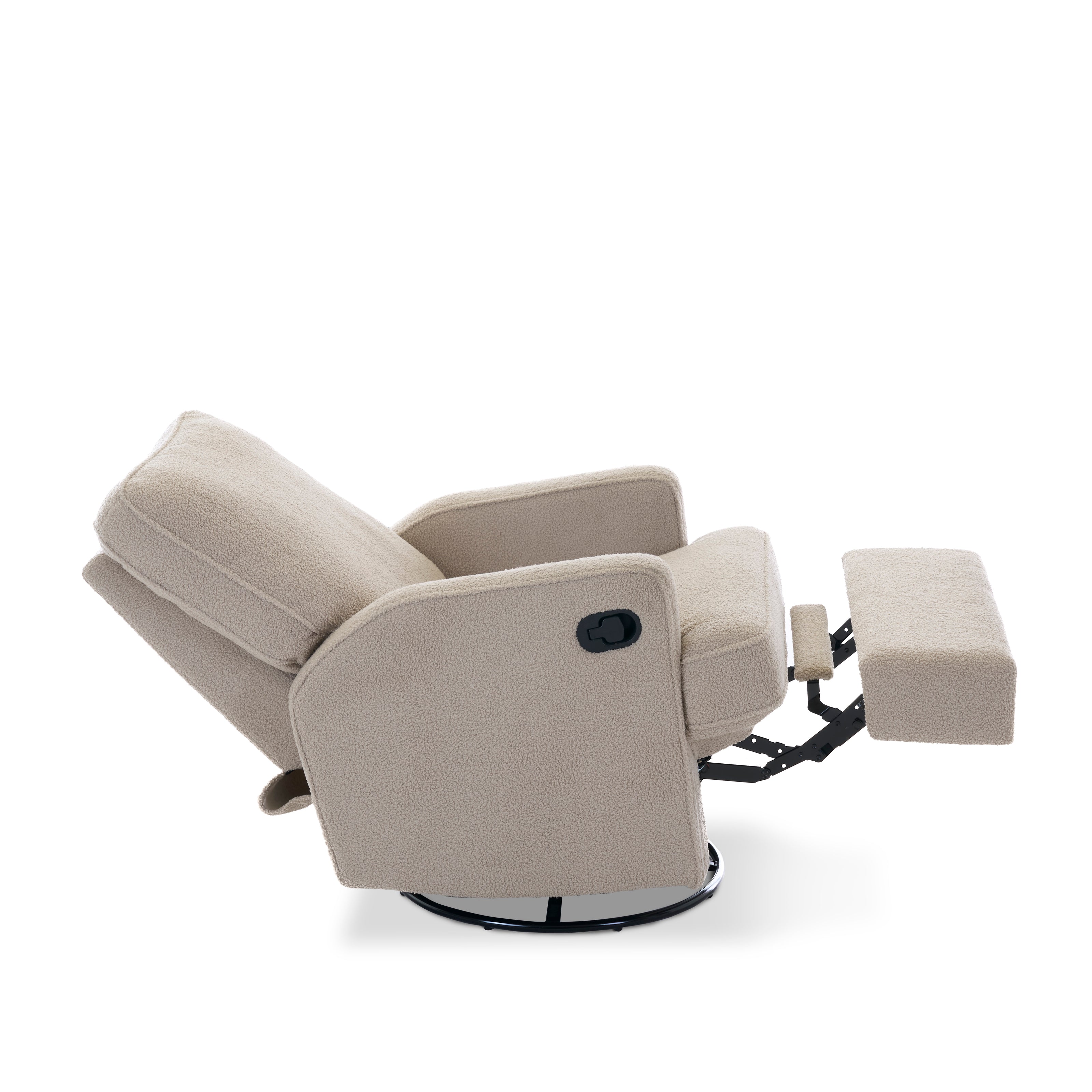 Obaby Madison Swivel Glider Recliner Chair - Teddy Fabric Truffle