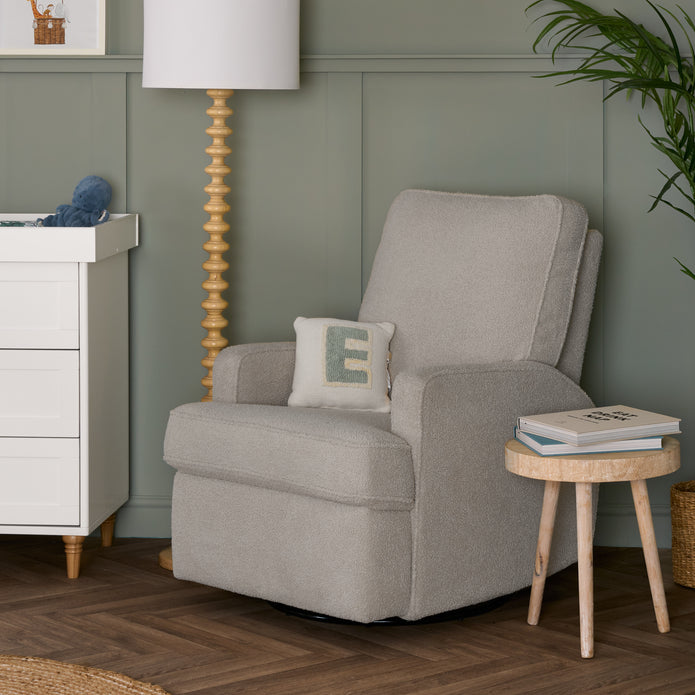 Obaby Madison Swivel Glider Recliner Chair - Teddy Fabric