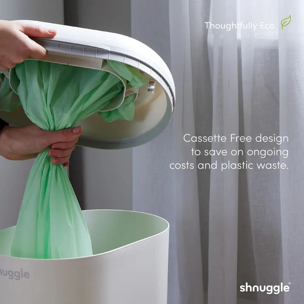 Shnuggle Nappy Bin - White/Grey
