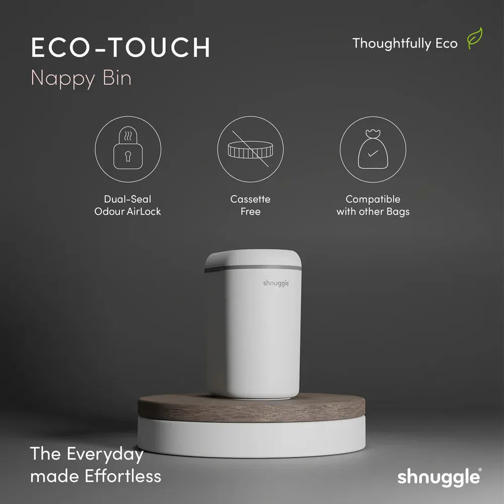 Shnuggle Nappy Bin - White/Grey