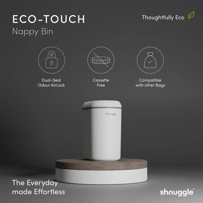 Shnuggle Nappy Bin - White/Grey
