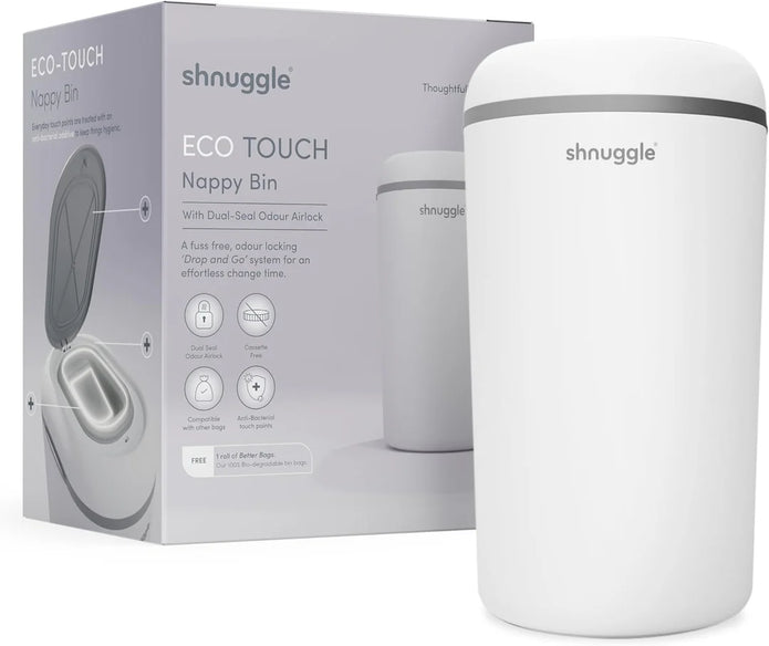 Shnuggle Nappy Bin - White/Grey