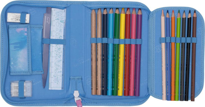 Single section pencil case w/content, Fairytale