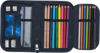 Single section pencil case w/content, Tech Rex