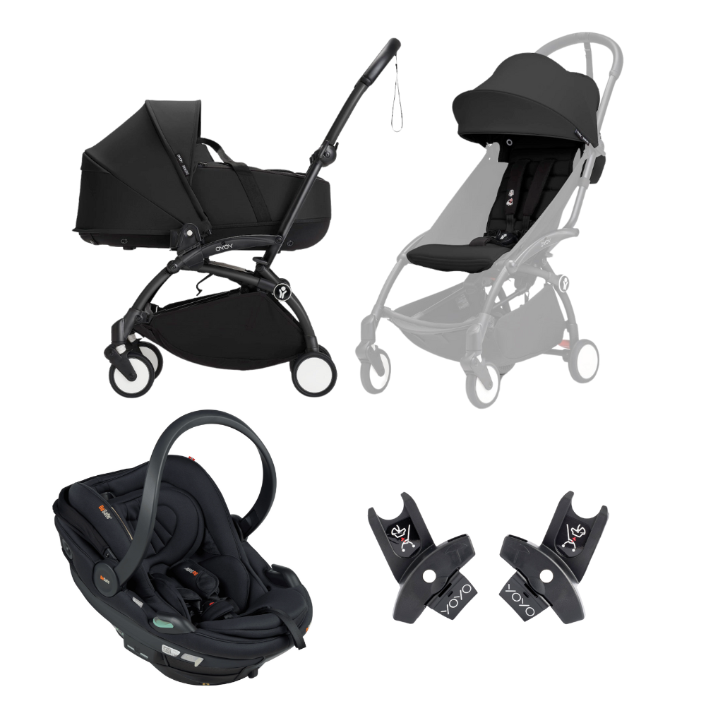 Stokke® YOYO³ Compact Stroller - 6+ Seat, Newborn Shell & Car Chair Travel System Bundle