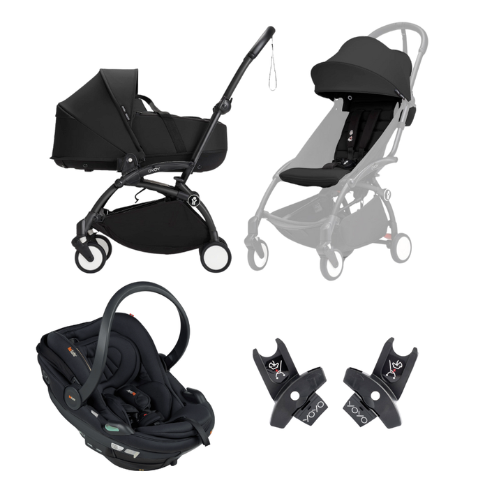 Stokke® YOYO³ Compact Stroller - 6+ Seat, Newborn Shell & Car Chair Travel System Bundle