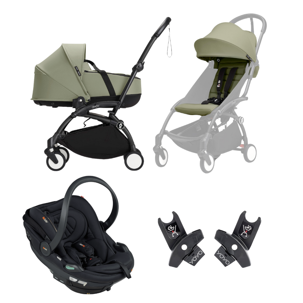 Stokke® YOYO³ Compact Stroller - 6+ Seat, Newborn Shell & Car Chair Travel System Bundle