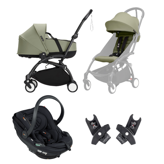 Stokke® YOYO³ Compact Stroller - 6+ Seat, Newborn Shell & Car Chair Travel System Bundle