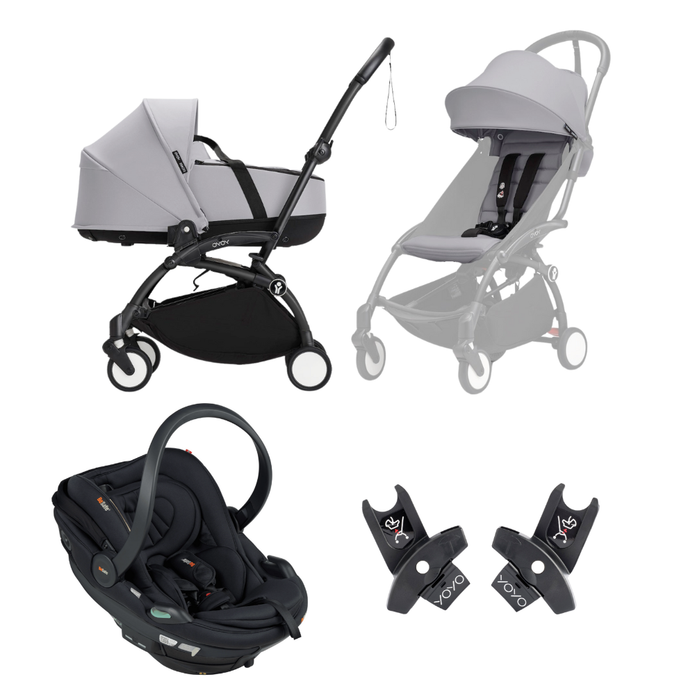 Stokke® YOYO³ Compact Stroller - 6+ Seat, Newborn Shell & Car Chair Travel System Bundle